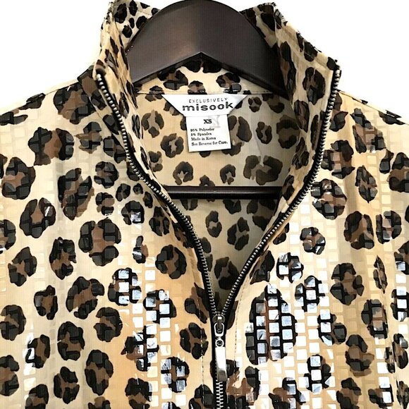 Vintage Exclusively Misook Paillette Sequin Animal Leopard Print Jacket - Picture 4 of 5